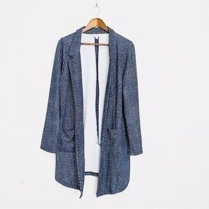 Lularoe Long Sleeve Open Cardigan Size Large Color Blue/White